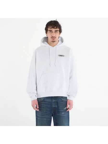 Hanorac cu glugă Obey Clothing cu glugă gri