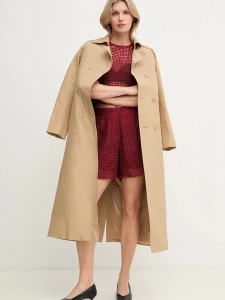 MAX&Co. szorty gładkie high waist bordowy