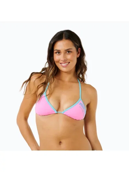 Góra od stroju kąpielowego Rip Curl Surf Puff Sliding Tri różowy