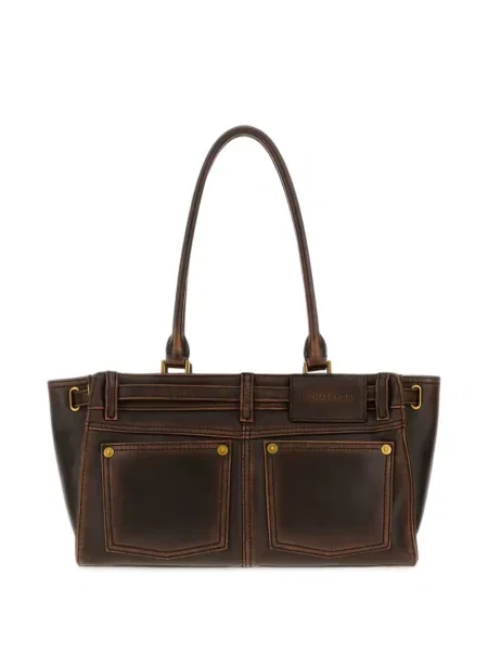 Geanta crossbody Michael Michael Kors din piele cu autograf maro