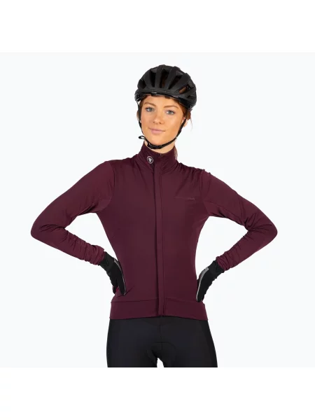 Дамска колоездачна блуза с дълъг ръкав Endura Xtract Roubaix aubergine виолетово