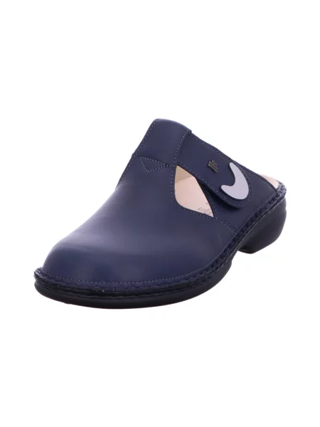 Klapki Finn Comfort skórzane niebieskie