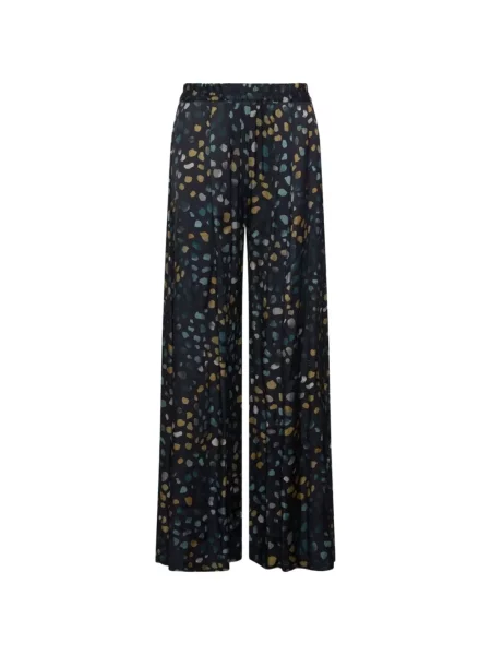 Pantaloni palazzo Marella cu imagine cu imprimeu abstract negru