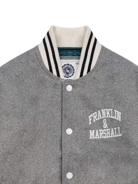 FRANKLIN & MARSHALL Prechodná bunda sivá / tmavosivá / čierna biela