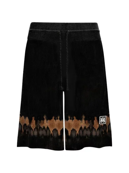 Pantaloni scurți Amiri tricotate cu legături negru