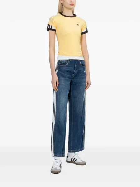 Vestă Adidas în carouri cu decolteu în V galben