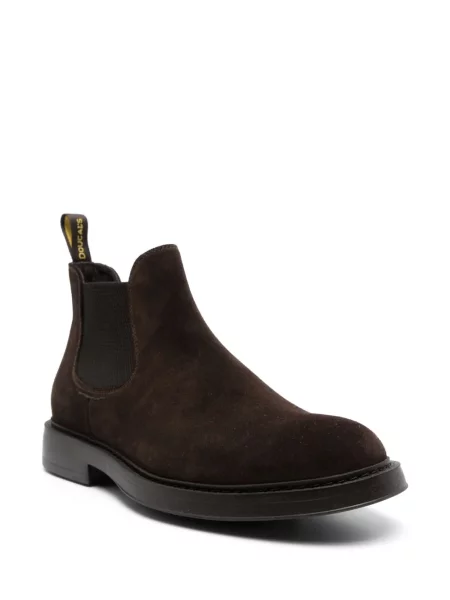 Botine chelsea Doucal's din piele de căprioară slip-on maro