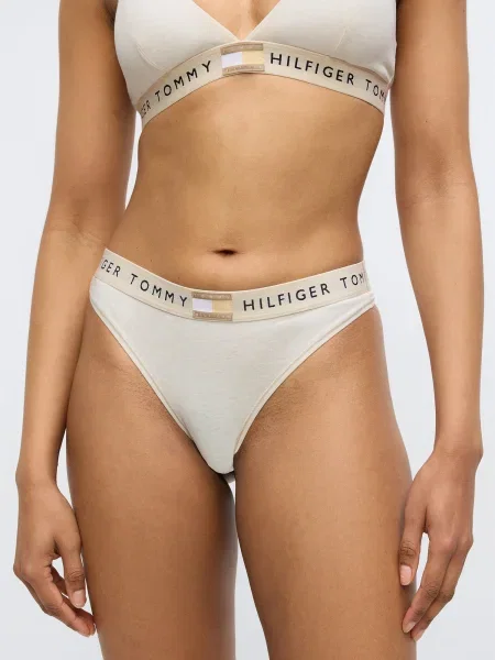 Tommy Hilfiger Underwear Tanga CLASSIC / galben deschis / negru / alb bej