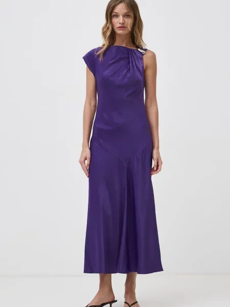 Medicine rochie asimetrică cu vâscoză violet