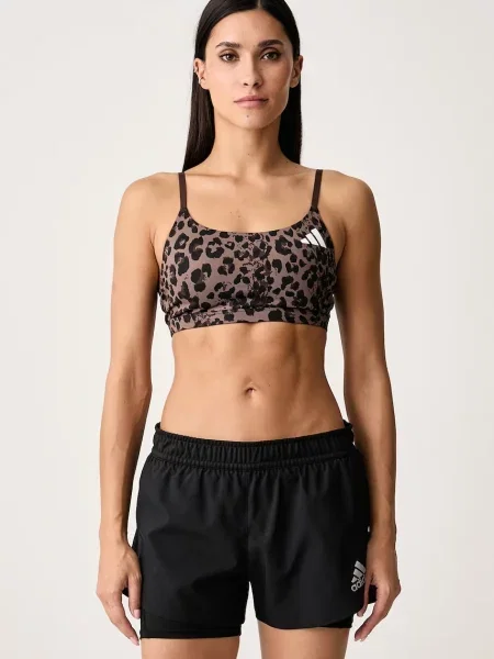 Adidas Performance sportovní podprsenka Optime Essentials hnědá