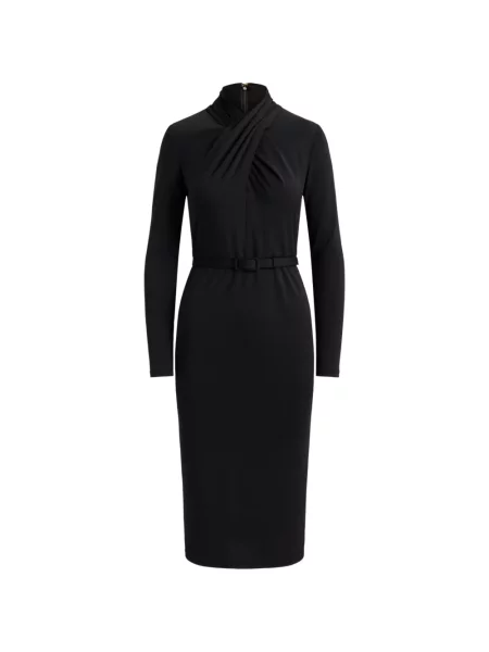 Cu centură rochie midi Lauren Ralph Lauren negru