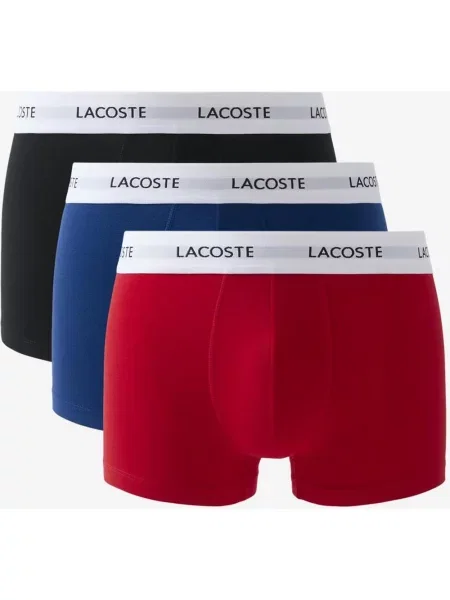 Bokserki Lacoste Court 3 sztuki czerwony niebieski S czarny