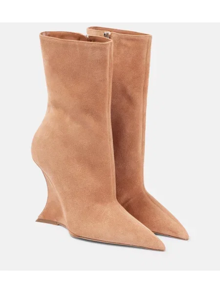 Pantofi cu toc Paris Texas din piele de căprioară maro