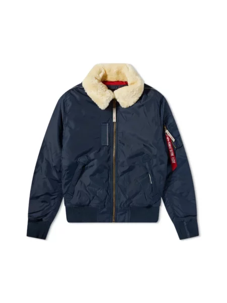 Kurtka skórzana Alpha Industries niebieska