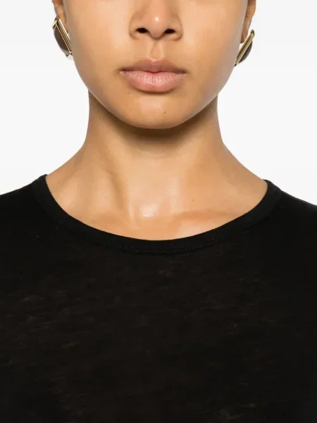 Tricou Anine Bing cu decolteu în U negru