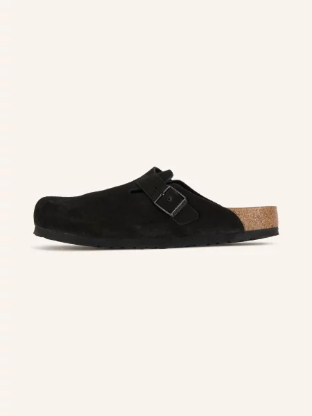 Semišové pantofle Birkenstock Boston černá