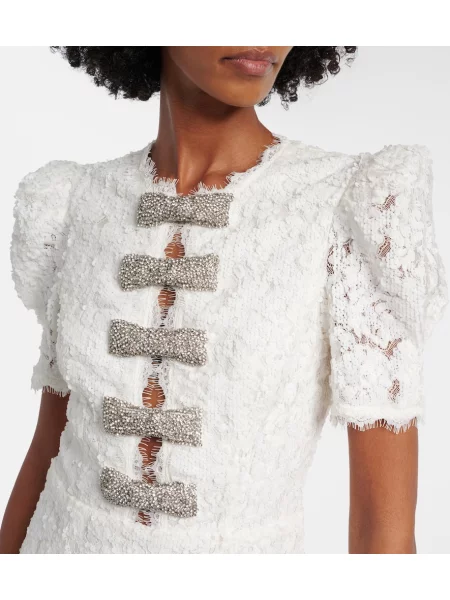 Rochie midi Rebecca Vallance din dantelă alb