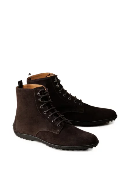 Šněrovací semišové kotníkové boty Car Shoe hnědé
