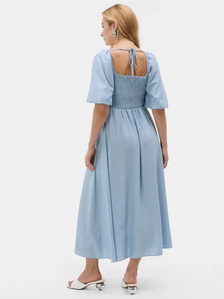 Rochie maxi Orsay cu decolteu pătrat albastru