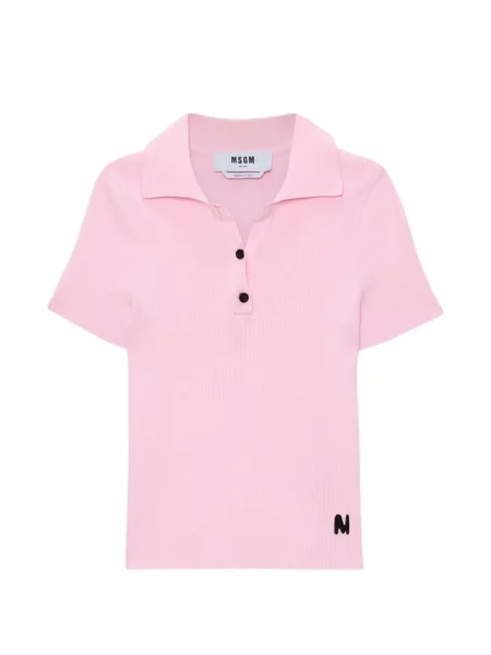 Polo Msgm tricotate cu nervuri roz