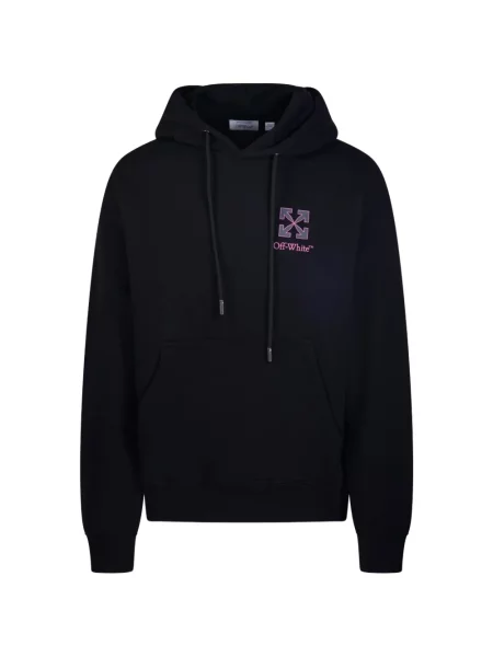 Hanorac cu glugă Off-white cu imagine alb