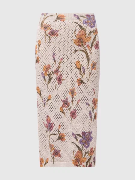 Ажурна спідниця міді у візерунок Twinset біла