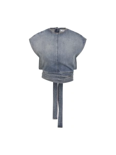 Krótki top Alaïa niebieski
