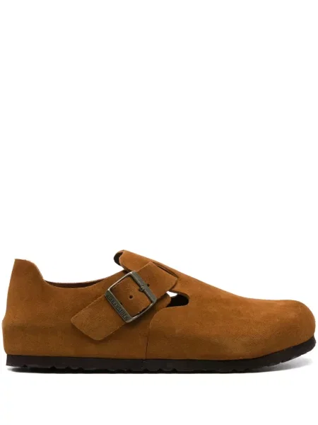 Sandale Birkenstock din piele de căprioară portocaliu