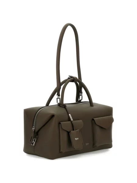 Geanta de piele Max Mara din piele verde