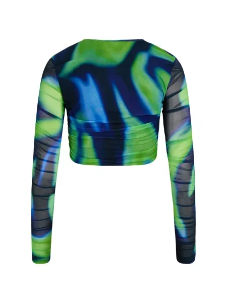 BZR Tricou Mela bleumarin / turcoaz / verde deschis negru