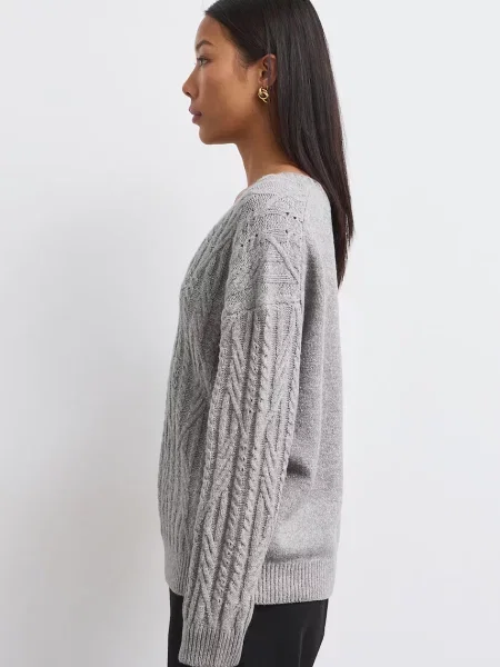 Medicine sweter z bawełną szary