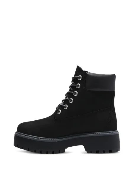 Botine Timberland cu șireturi din dantelă streetstyle negru