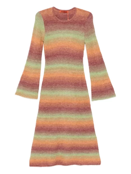 Midi sukienka midi Simon Miller w paski garniturowa pomarańczowa