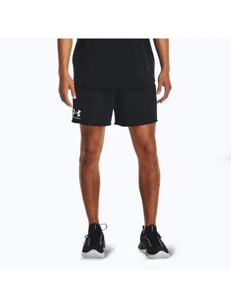 Мъжки шорти Under Armour Rival Terry black/onyx white бяло