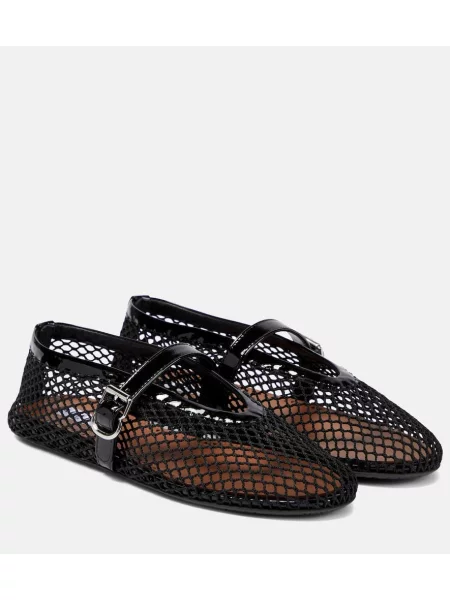 Ribja mreža balerinke Alaia z mrežo črna