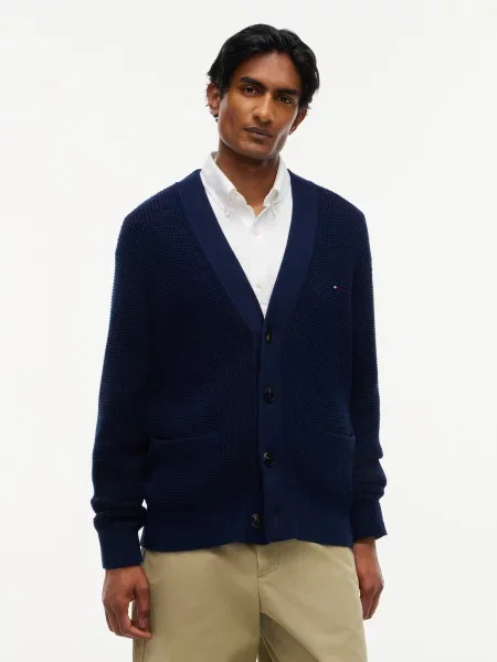 TOMMY HILFIGER Kardigán námornícka modrá