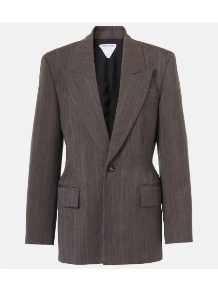 Sacou Bottega Veneta de lână cu dungi gri