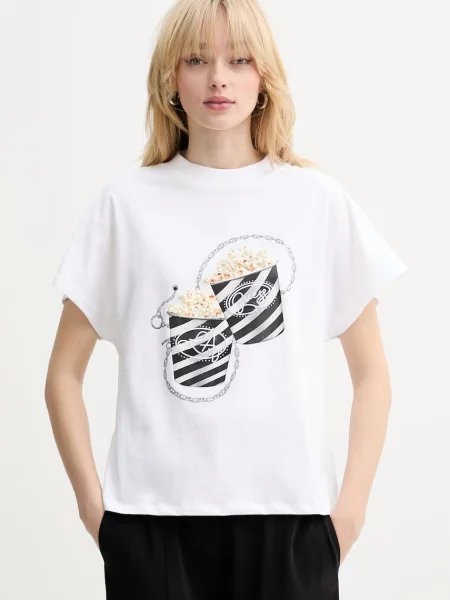 GUESS Tricou POPCORN negru alb
