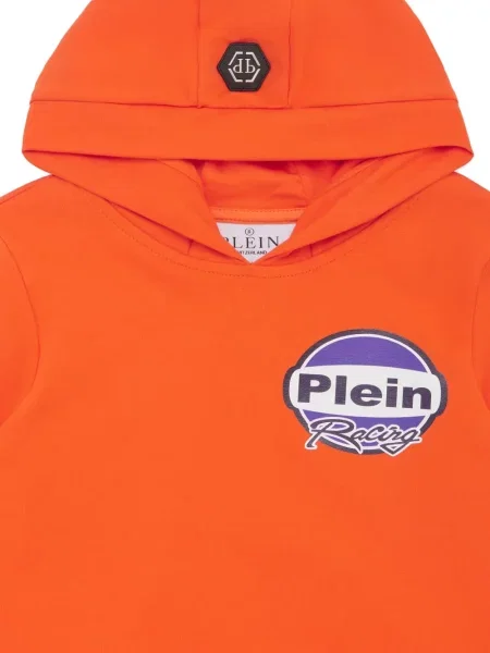 Bluza z kapturem dziecięca Philipp Plein pomarańczowa