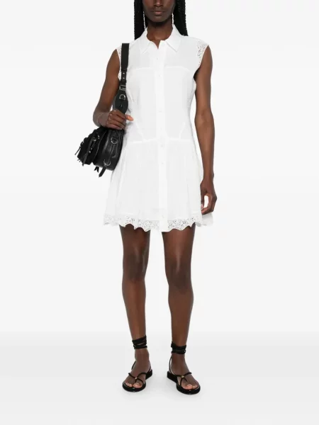 Rochie mini Frame cu broderie alb