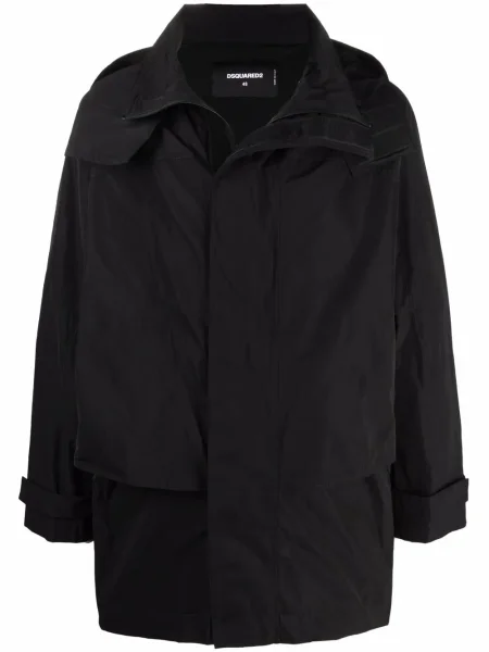 Kaput Dsquared2 s kapuljačom s printom crna