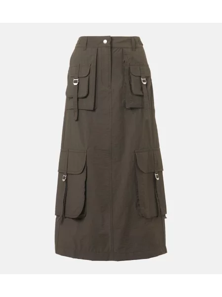 Spódnica midi Acne Studios do kolan szara