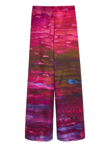 Spodnie Roksanda z nadrukiem różowe