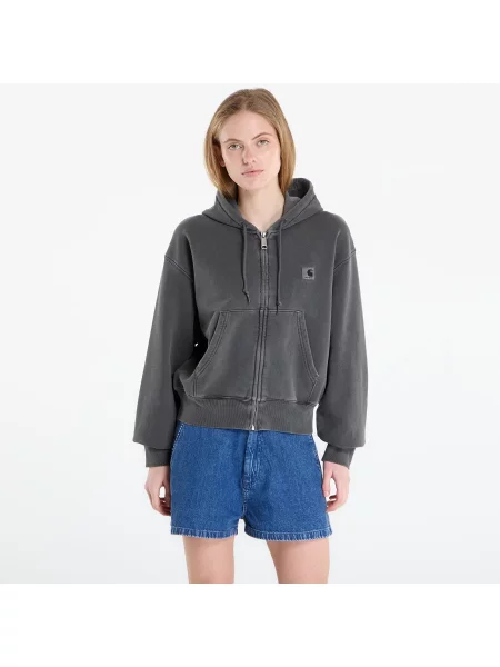 Sweatshirt Carhartt WIP W Hooded Nelson Jacket Black Garment Dyed S negru