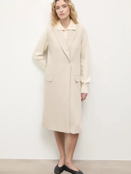 Answear.LAB kamizelka dwurzędowa beżowy