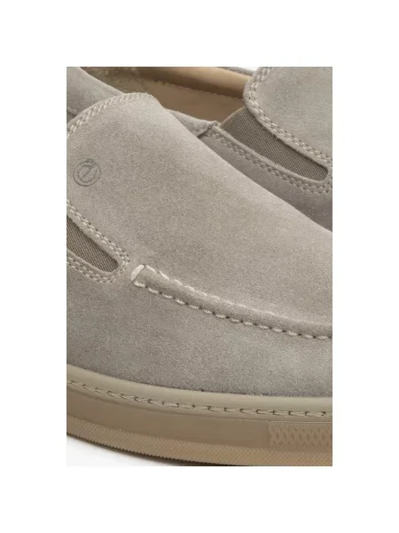 Велюровые мокасины Estro без шнуровки серые
