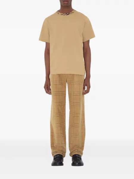 Pantaloni Burberry de catifea cord în carouri