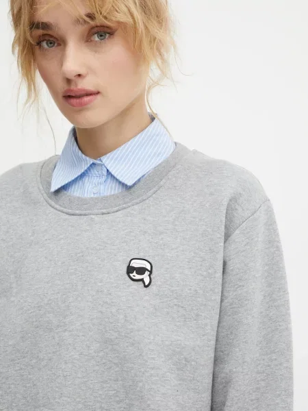 Кофта Karl Lagerfeld IKON візерунок сірий