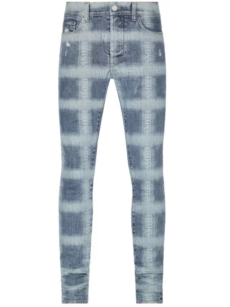 Blugi skinny Amiri în carouri cu imagine skinny fit