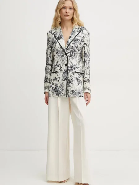 Піджак Simona Corsellini однобортний візерунок бежевий